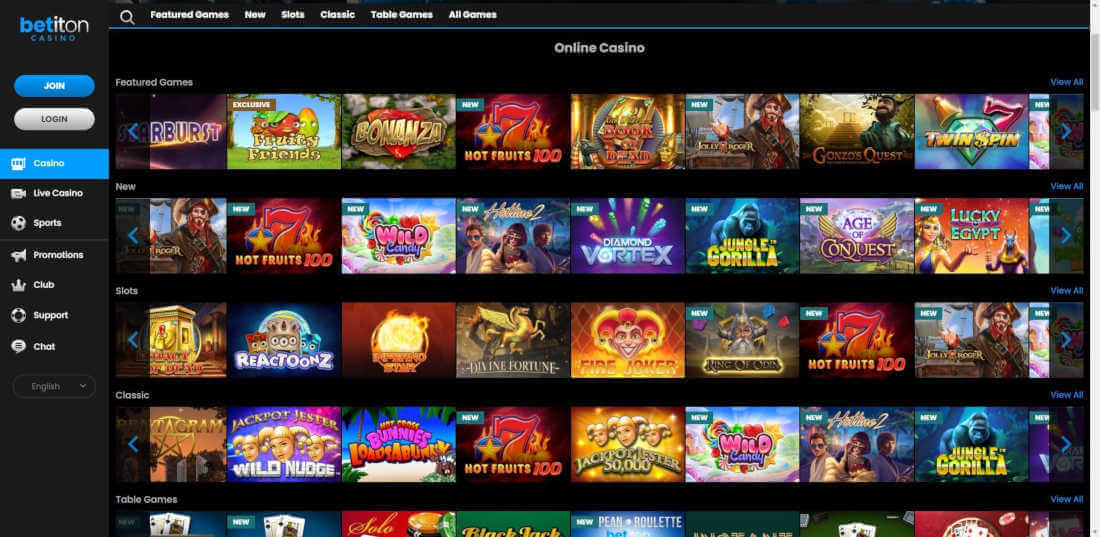 Betiton Casino Games Review