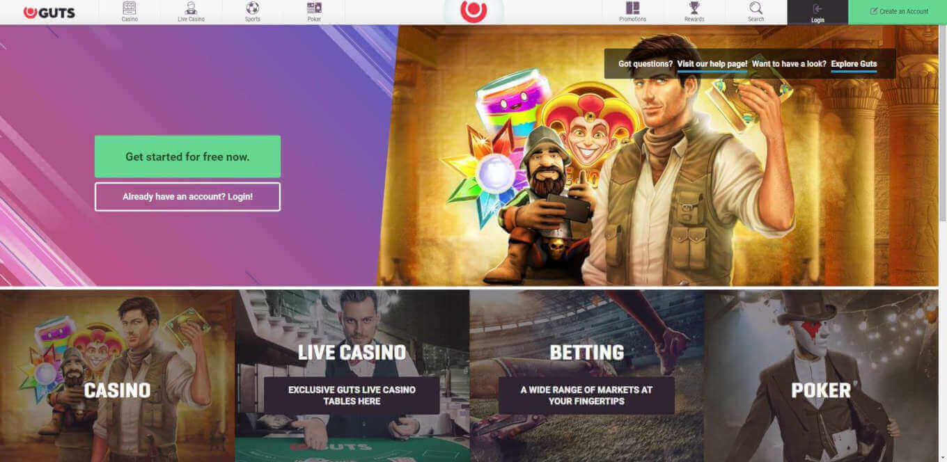Guts Casino Games Review