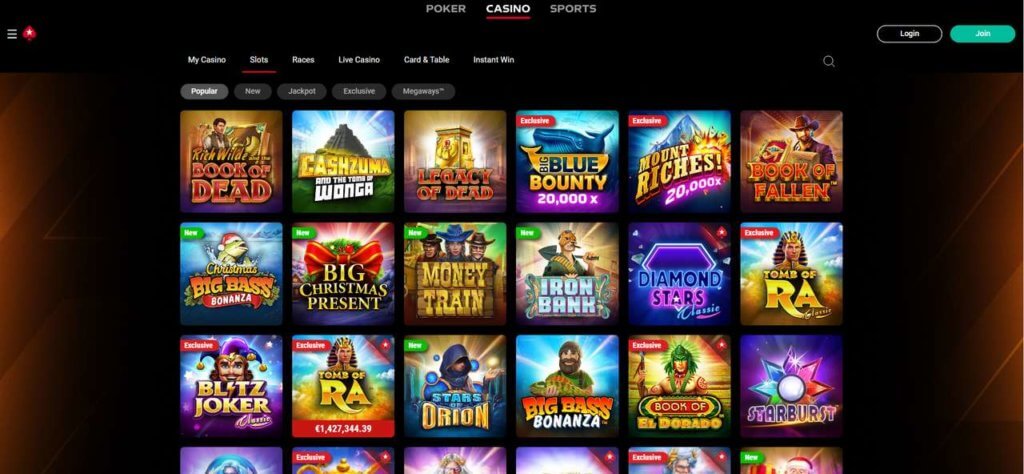 pokerstars casino desktop view