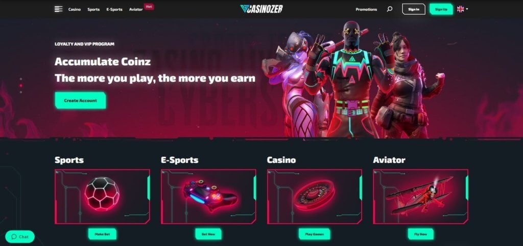 casinozer desktop