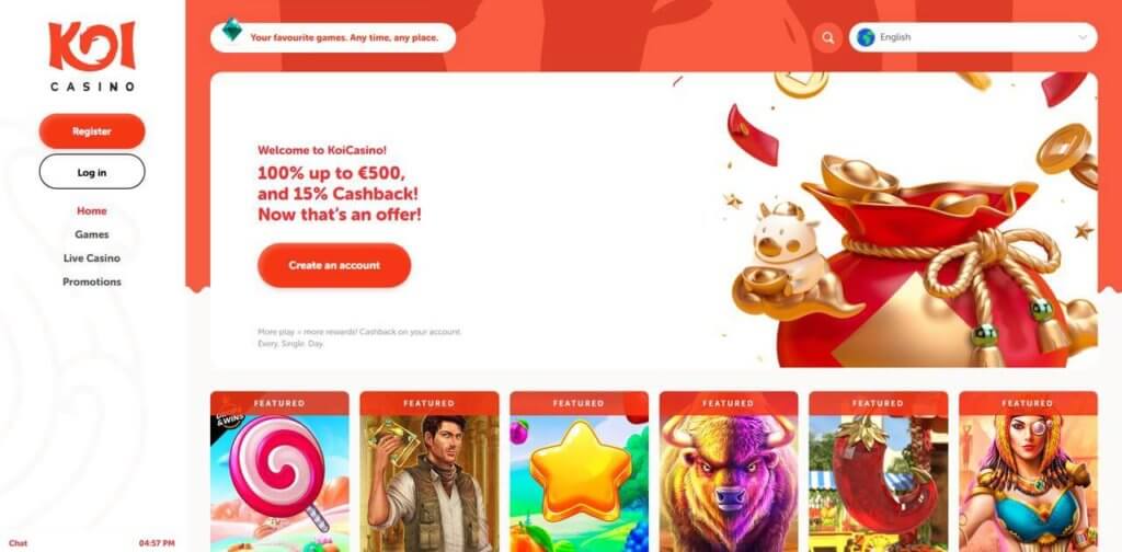 Koi Casino Review by CasinoTop10 1 koi casino desktop view