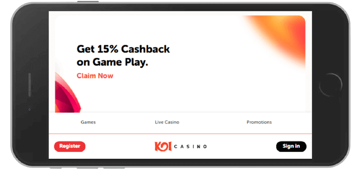 Koi Casino Review by CasinoTop10 2 koi casino mobile view