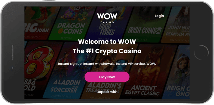 wow casino mobile screen 1