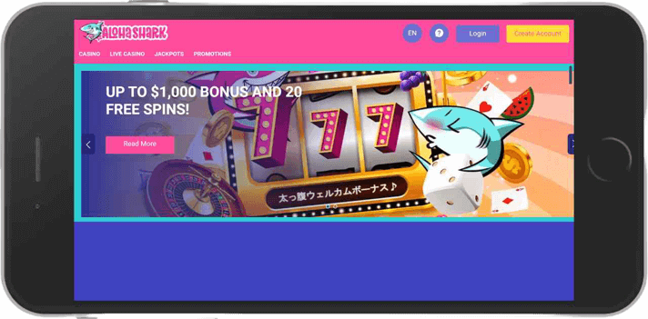 Aloha Shark Casino Review by CasinoTop10 2 aloha shark casino mobile view