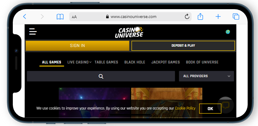 Casino Universe Review by CasinoTop10 2 Casino Universe Mobile