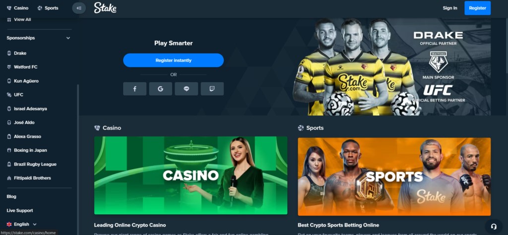 Stake.com Review by CasinoTop10 2 Stake.com Desktop