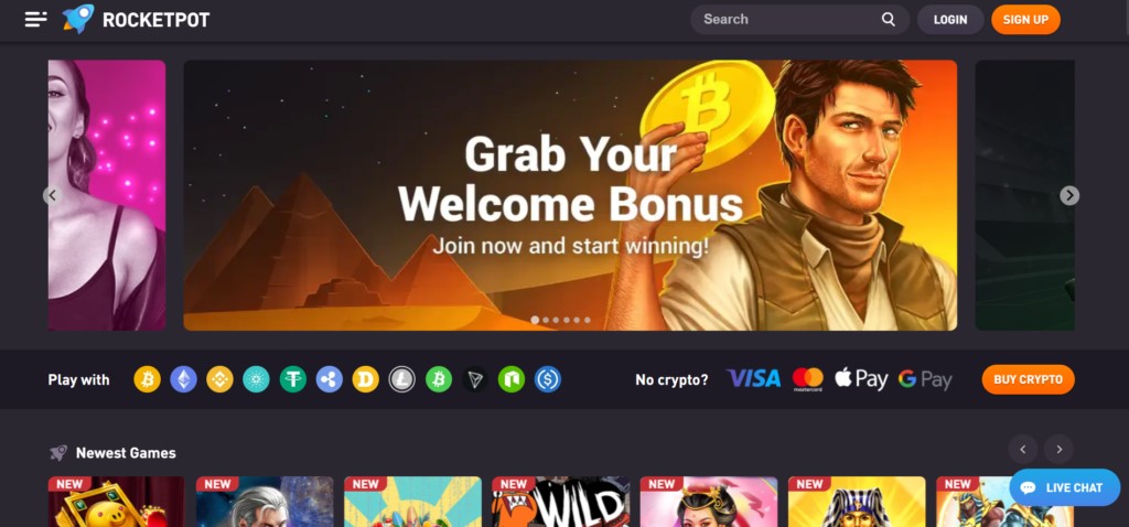 Rocketpot Casino Review by CasinoTop10 1 Rocketpot Casino Desktop