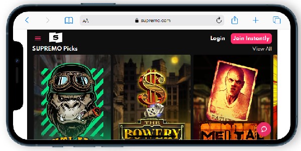 Supremo Casino Review by CasinoTop10 2 Supremo Casino Mobile Layout