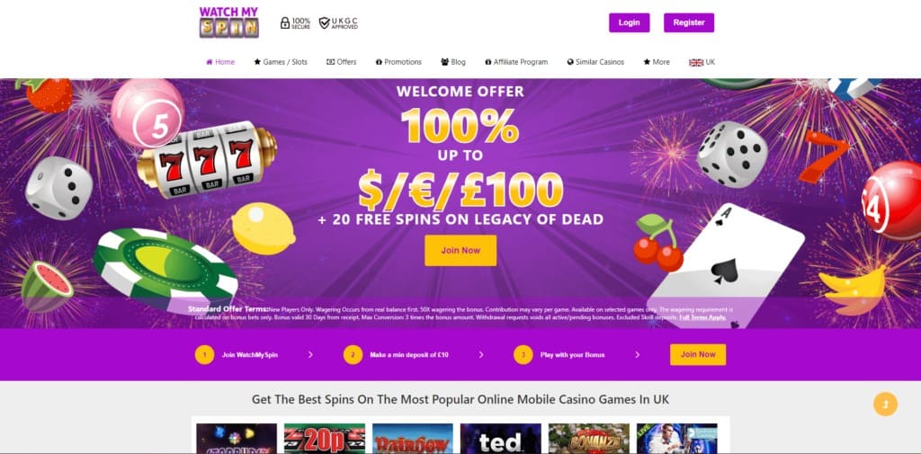WacthMySpin Casino Desktop