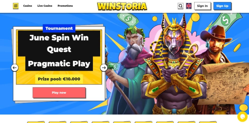 Winstoria Casino Desktop 