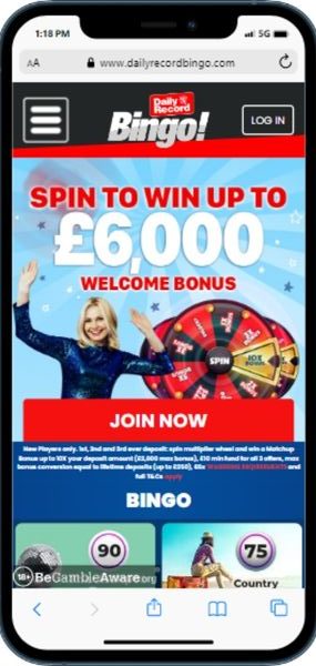 Daily Record Bingo mobile casino revirew
