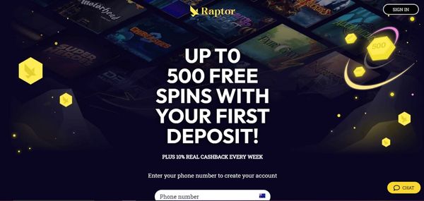 raptor casino desktop