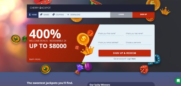 cherry jackpot casino review desktop
