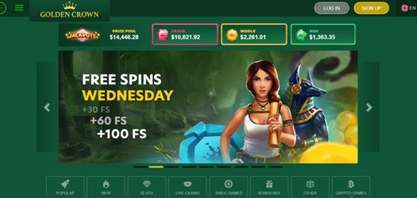 golden crown casino review desktop