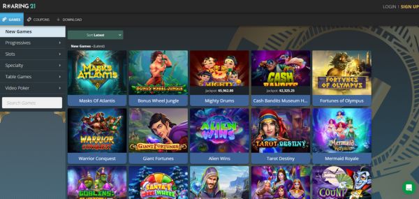 roaring 21 casino free spins